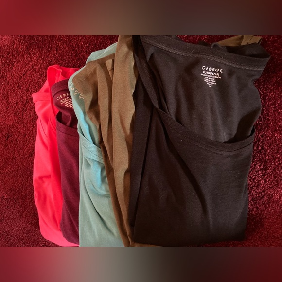 5 Long-sleeve T-shirts. Set of 5. Multiple colors. - Picture 2 of 3